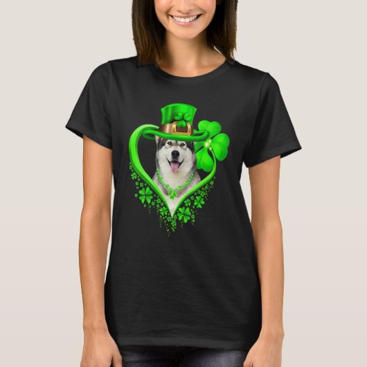 T-shirt Alaskan Malamute Dog St Patricks Day Lover Irish S (Devant)