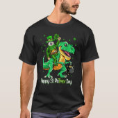T-shirt Alaskan Malamute Riding Dinosaur Patricks Day Sham (Devant)
