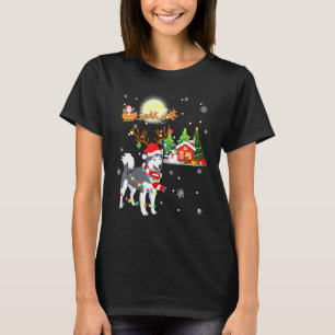 T-shirt Alaskien Malamute Chien léger renne de Noël Arbre