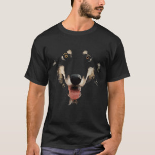 T-shirt Alaskien Malamute Wolf Visage Husky Chien Maman Pa