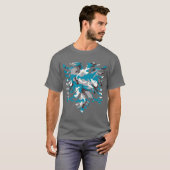 T-shirt Albanais bleu Eagle de Camo (Devant entier)