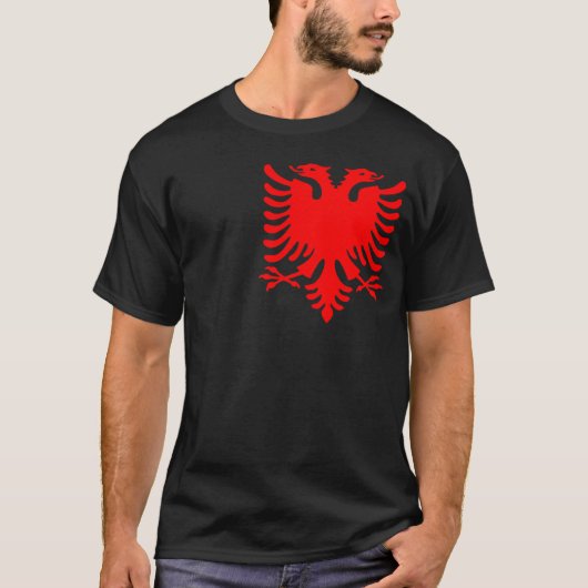 T-shirt Albanais rouge Eagle (Devant)