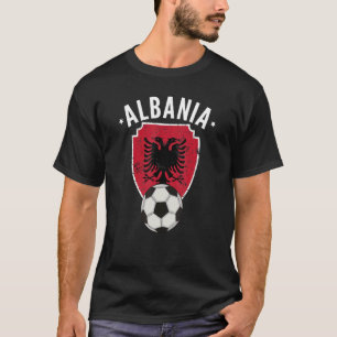 T-shirt Albanie Football Albanie Drapeau Football Prid Alb