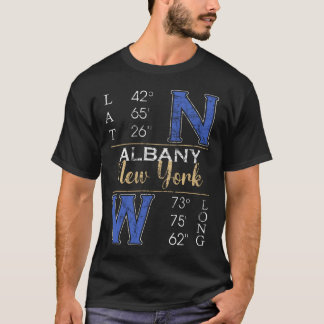 T-shirt Albany NEW YORK Latitude et longitude