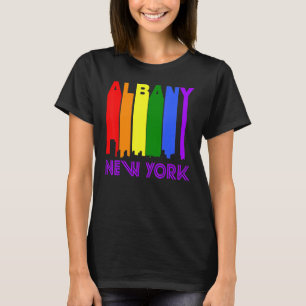 T-shirt Albany New York Lgbtq Gay pride Rainbow Skyline