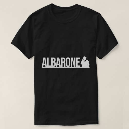 T-shirt Albarone Gangster Silhouette Graphic - White (Design devant)