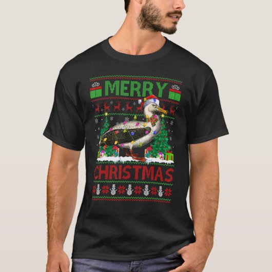 T-shirt Albatross Bird Xmas Lights Albatros laid Christ (Devant)