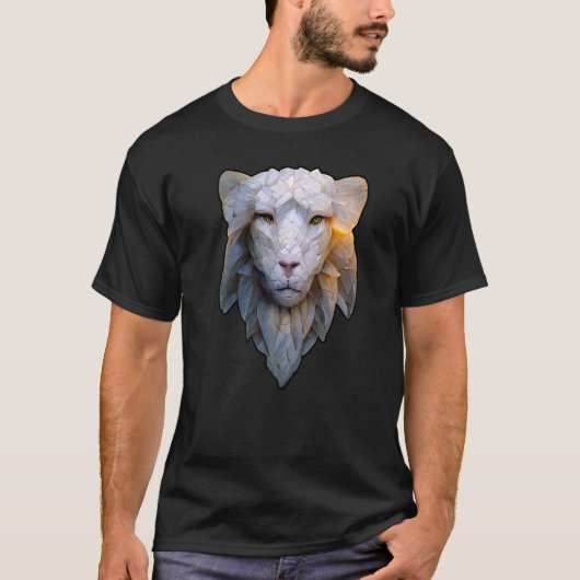 T-shirt Albino Lion Vector of Stoic Ethereal Leo with Feat (Devant)