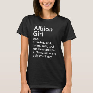T-shirt Albion Girl Mi Michigan Funny City Accueil Racines
