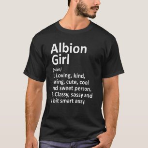 T-shirt Albion Girl Mi Michigan Funny City Accueil Racines
