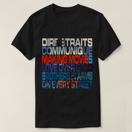 T-shirt Albums de Dire Straits classique (Design devant)