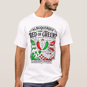 T-shirt Albuquerque Nouveau-Mexique Cuisine Rouge ou Verte
