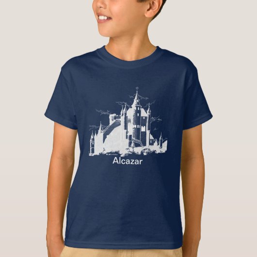 T-shirt - Alcazar (wit op donker) (Voorkant)