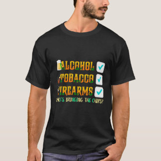 T-shirt Alcool Armes à feu de tabac qui apportent les puce