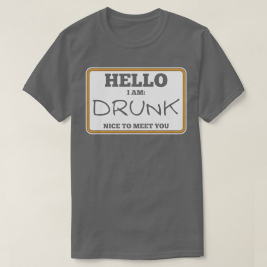 T-shirt Alcool Bonjour Je Suis Drunk Drôle Hommes Femmes C (Design devant)