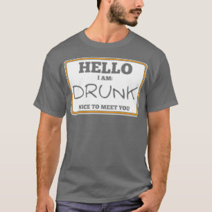 T-shirt Alcool Bonjour Je Suis Drunk Drôle Hommes Femmes C
