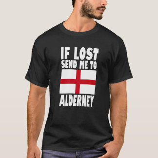 T-shirt Alderney Flag Design  If lost send me to Alderney 
