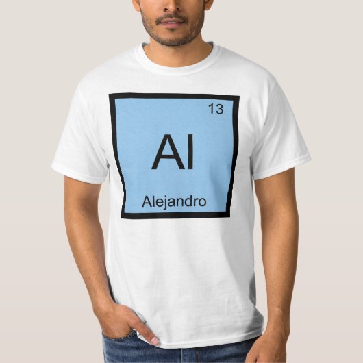 T-shirt Alejandro Nom Chimie Élément Tableau Périodique (Devant)