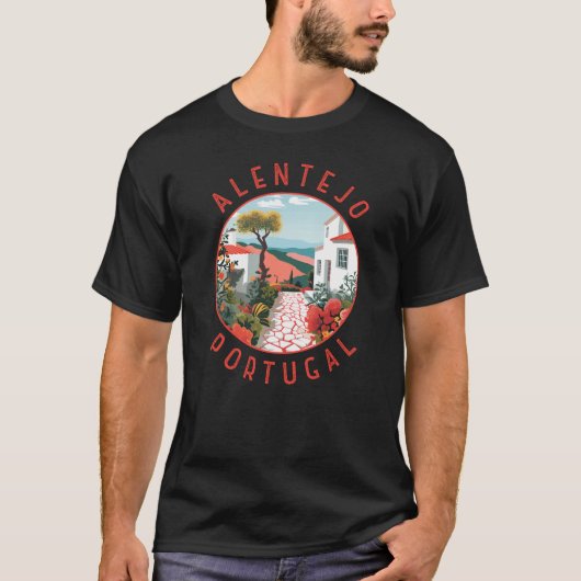 T-shirt Alentejo Portugal Cercle retro en détresse (Devant)