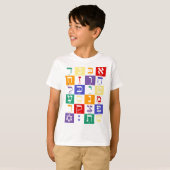 T-shirt Aleph-Pari (alphabet hébreu) - arc-en-ciel (Devant entier)