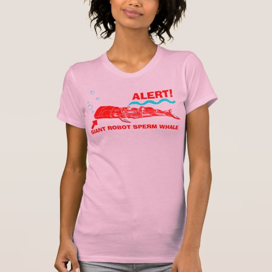 T-shirt ALERTE ! Cachalot géant de robot (Devant)
