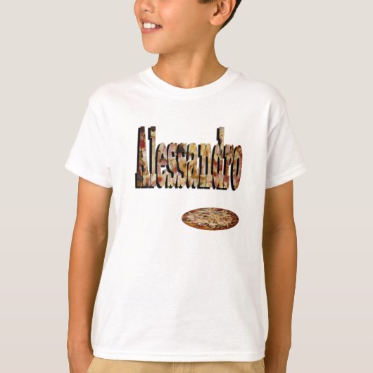 T-shirt Alessandro, Nom, Logo Fait De Pizza, (Devant)