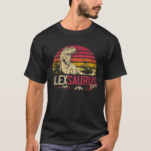 T-shirt Alex Saurus Funny Dinosaure personnalisé T Rex Nom (Devant)