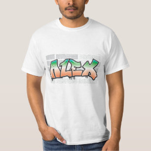 T-shirt ALEX Votre nom Graffiti Brick Wall Paint Splatter