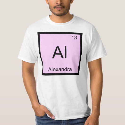 T-shirt Alexandra Nom Chimie Élément Tableau périodique (Devant)