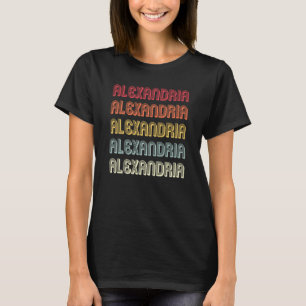 T-shirt Alexandria Nom Personnalisé Retro Vintage 90s Bi