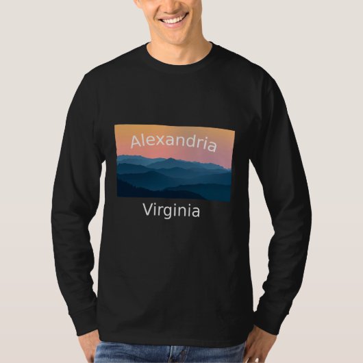 T-shirt Alexandria Virginia Mountain sunset hometown (Devant)
