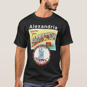 T-shirt Alexandria Virginia VA Grande Lettre Carte Postale