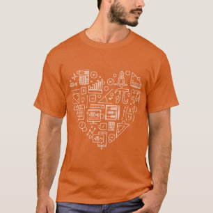 T-shirt Algèbre Cœur J'aime les maths créatifs en forme de