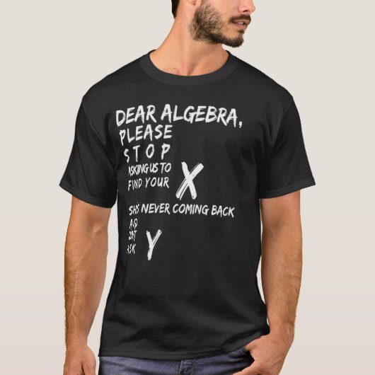 T-SHIRT ALGÈBRE, MATH TEE, X AND Y, ECOLE, NERD (Devant)