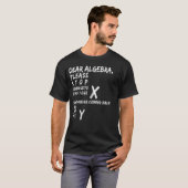 T-SHIRT ALGÈBRE, MATH TEE, X AND Y, ECOLE, NERD (Devant entier)