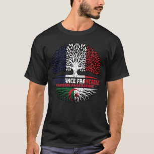 T-shirt Algeria French France Tree Roots Flag