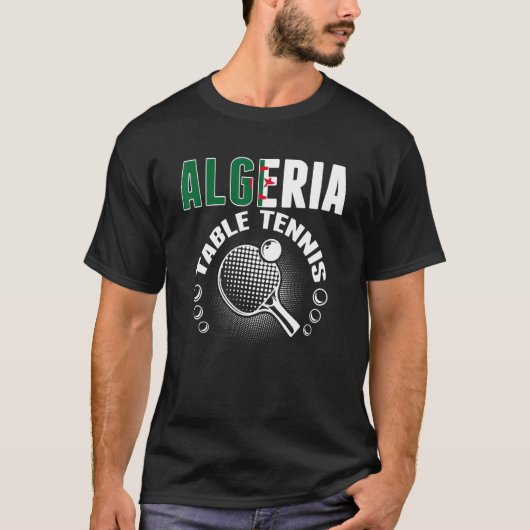 T-shirt Algeria Table Tennis   Support Algerian Ping Pong  (Devant)