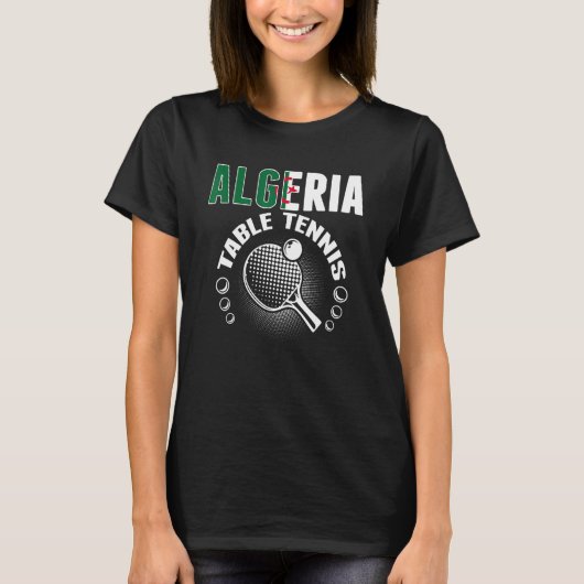 T-shirt Algeria Table Tennis Support Algerian Ping Pong (Devant)