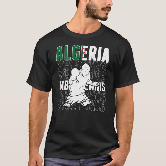 T-shirt Algeria Table Tennis Support Algerian Ping Pong T (Devant)