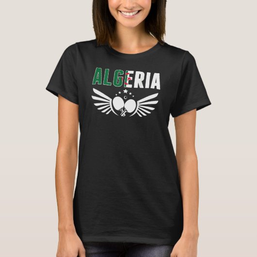 T-shirt Algeria Table Tennis  Support Algerian Ping Pong T (Devant)