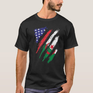 T-shirt Algérie American Gros Drapeau USA Patriot Heritage