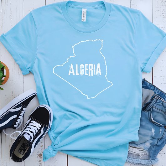 T-shirt Algérie Carte Chemise Pays Algérien Plan Forme