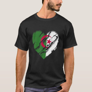T-shirt Algérie Heart Algérie Drapeau algérien Fierté algé