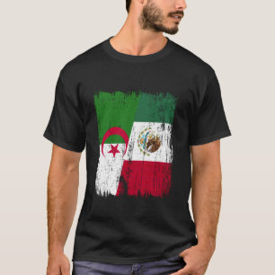 T-shirt Algérie Mexique Drapeau Demi Algérien Héritage Mex