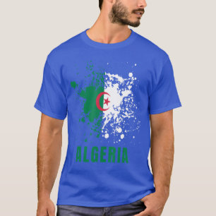 T-shirt Algérie Rétro Aquarelles Vintage Sport Drapeau Alg