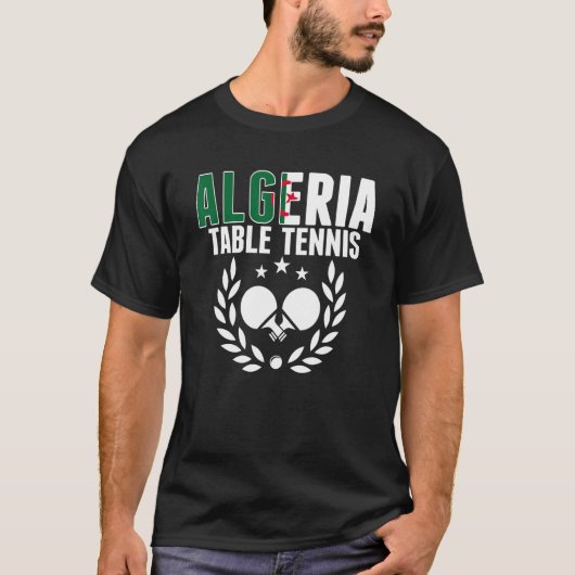 T-shirt Algérie Table Tennis Algérien Ping Pong Soutien (Devant)