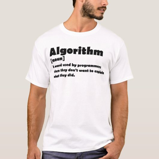 T-shirt Algorithme Drôle Dictionnaire Programmeur Définiti (Devant)