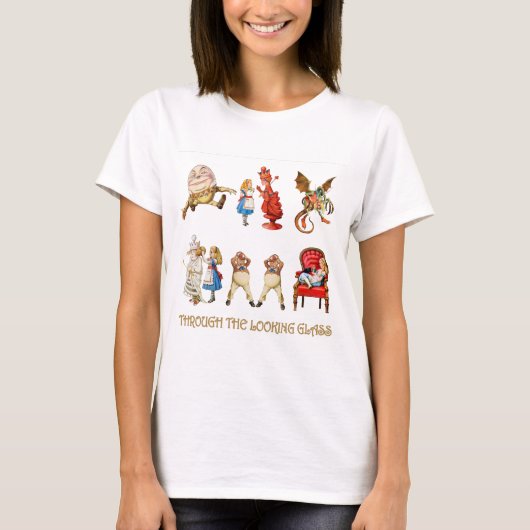 T-SHIRT ALICE À TRAVERS LE VERRE REGARDANT (Devant)