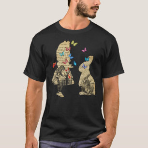 T-shirt Alice &Amp ; Le Lapin - Livre Vintage Wonderland