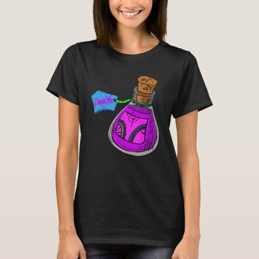 T-shirt Alice au pays des merveilles Boire moi bouteille (Devant)